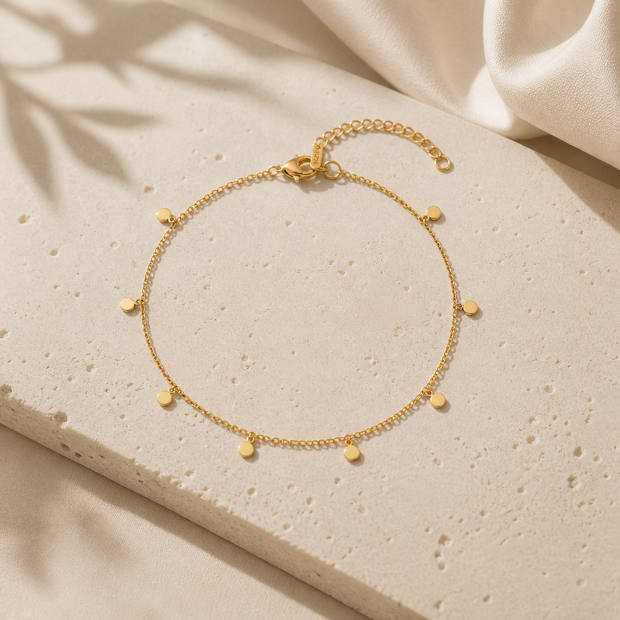 Dainty Disc Charm Bracelet