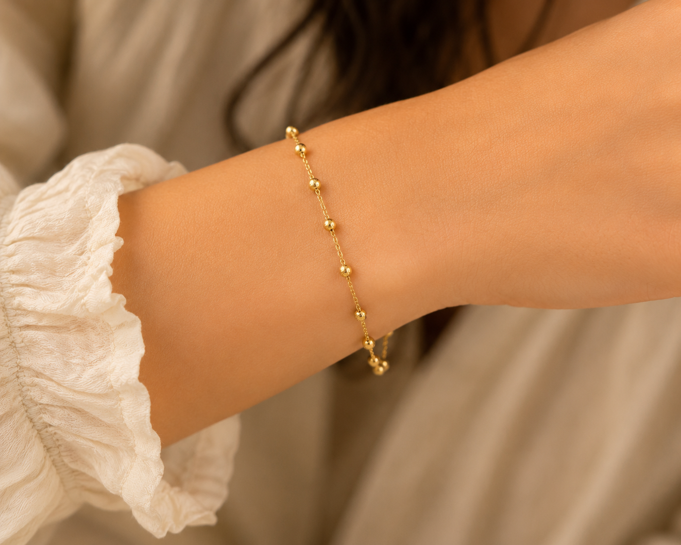 Beaded Station Chain Bracelet