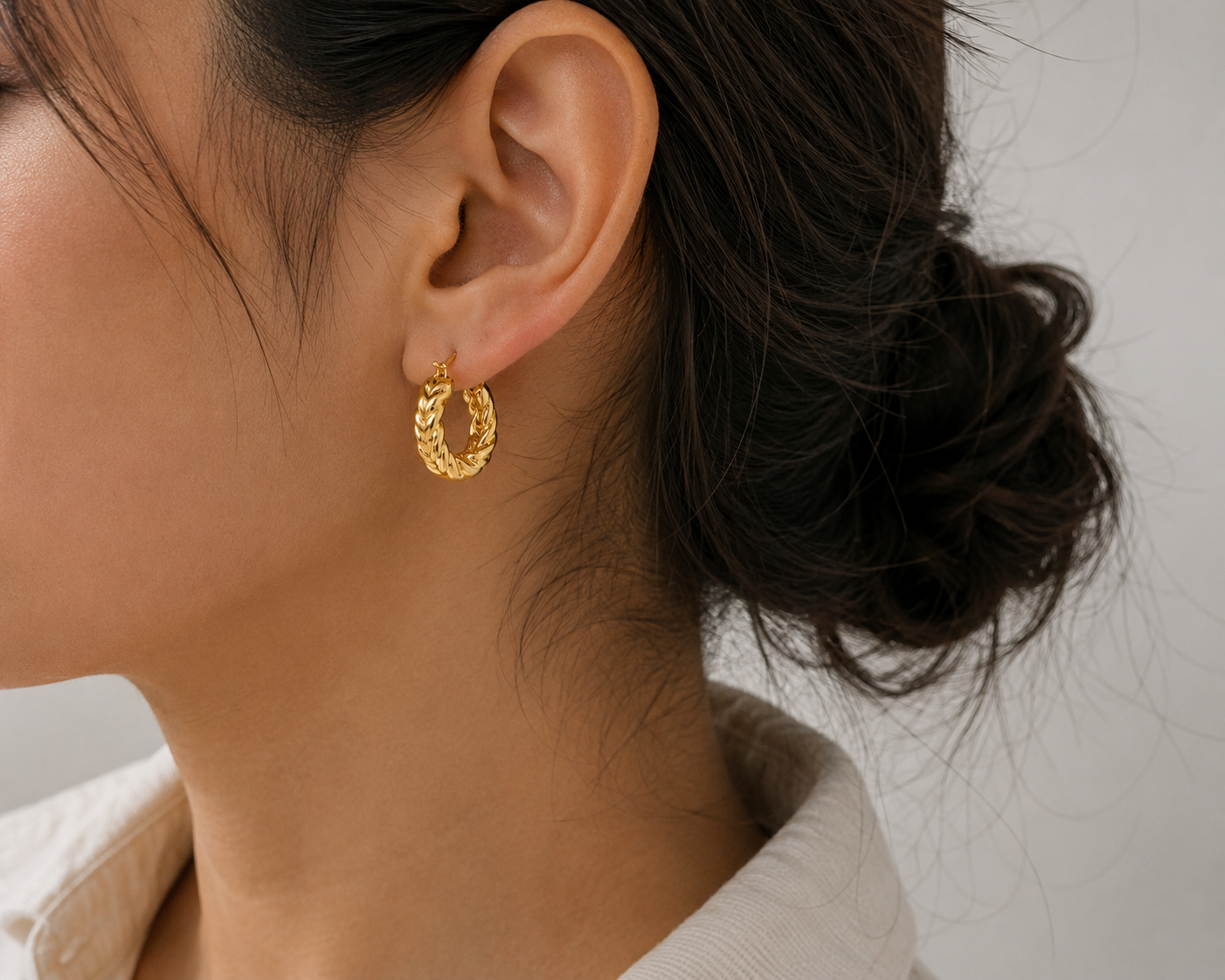 Textured Chunky Hoop Earrings