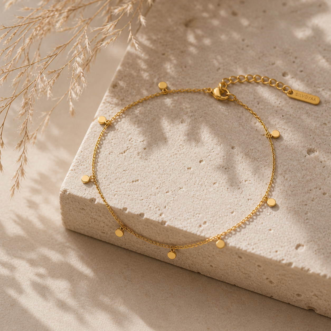 Dainty Disc Charm Bracelet