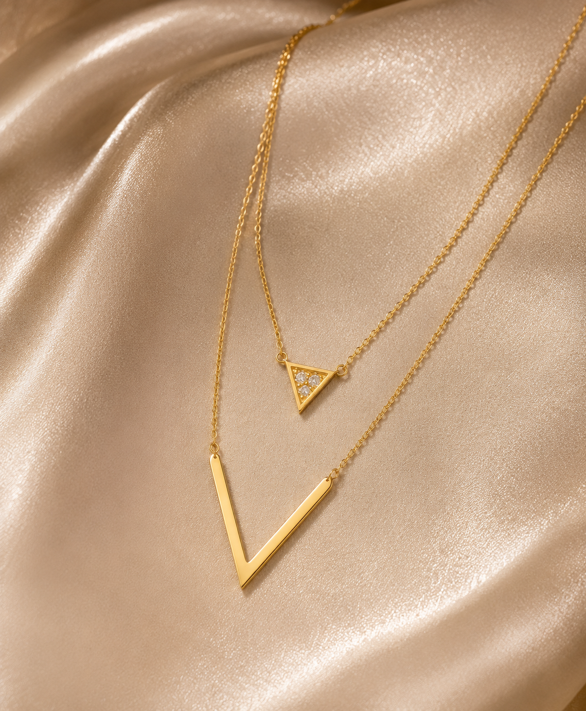 Layered Geometric Necklace Set