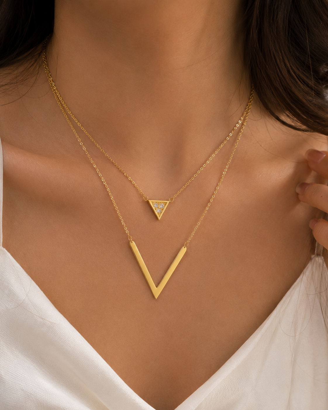 Layered Geometric Necklace Set