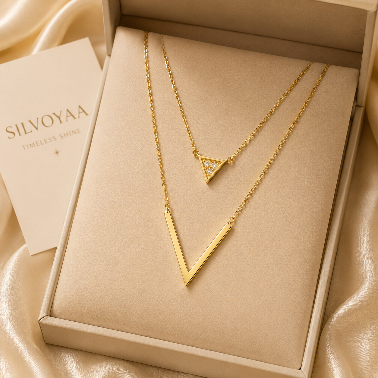 Layered Geometric Necklace Set