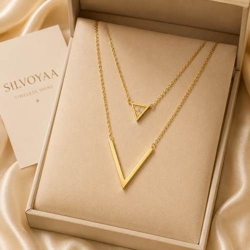 Layered Geometric Necklace Set