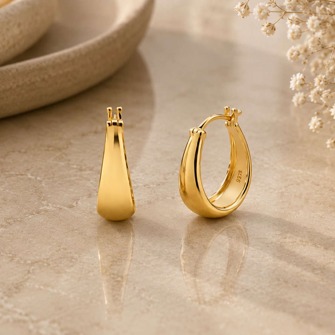 Chunky Sculpted Hoop Earrings