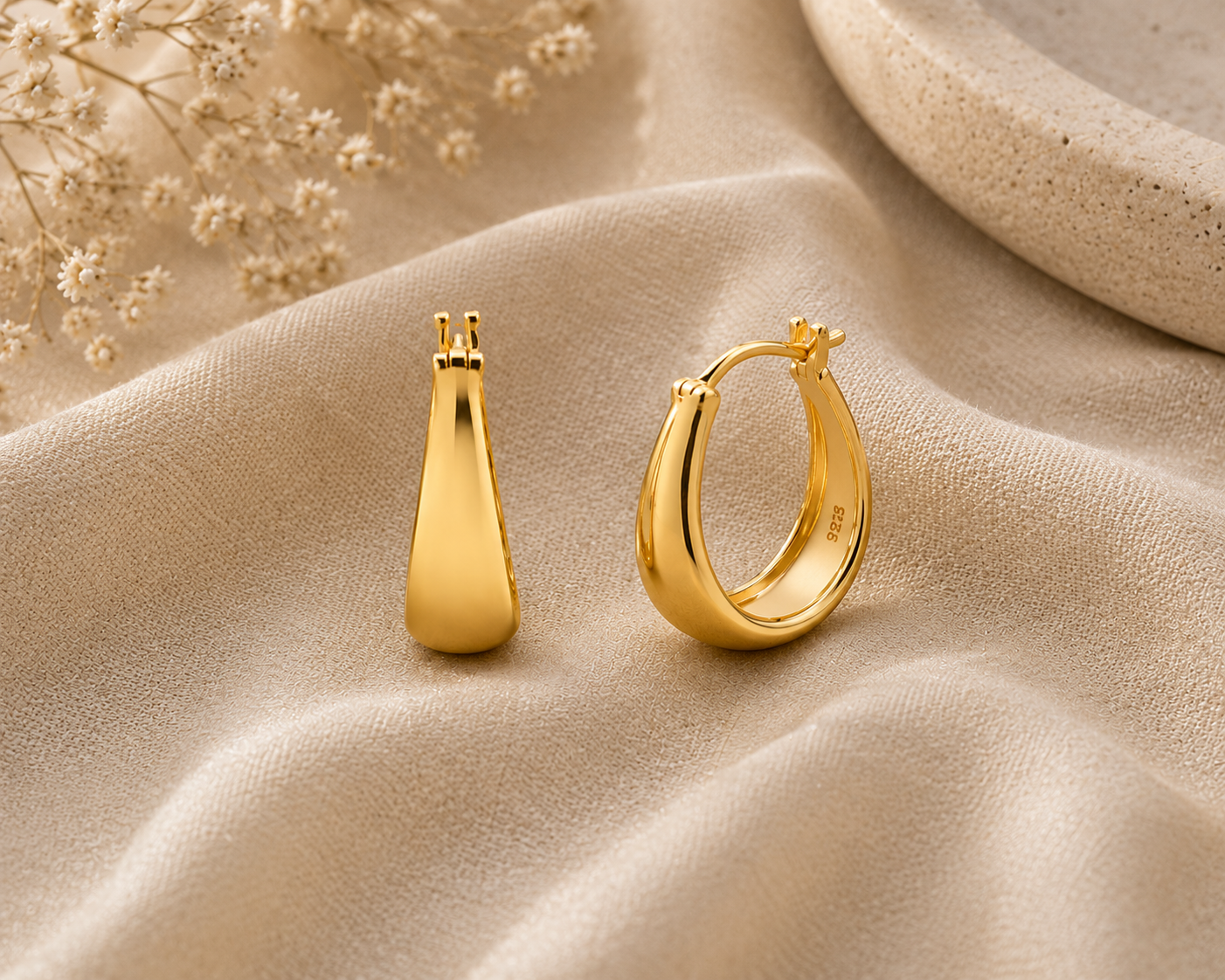 Chunky Sculpted Hoop Earrings