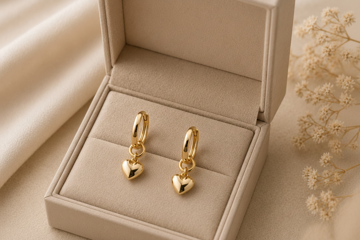 Mini Heart Drop Earrings