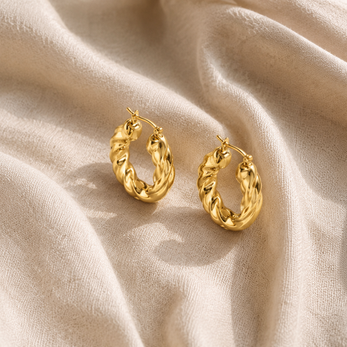 Textured Chunky Hoop Earrings