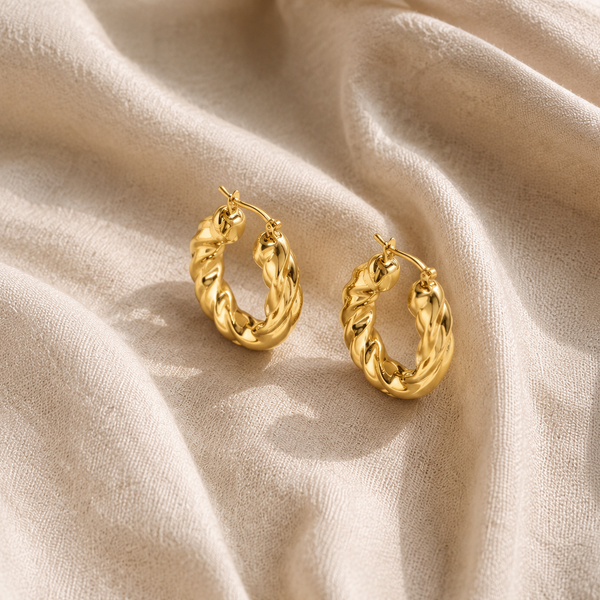 Textured Chunky Hoop Earrings