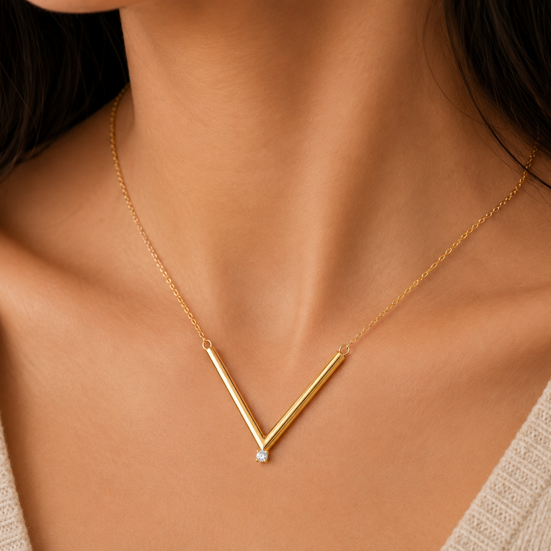 Crystal V Necklace