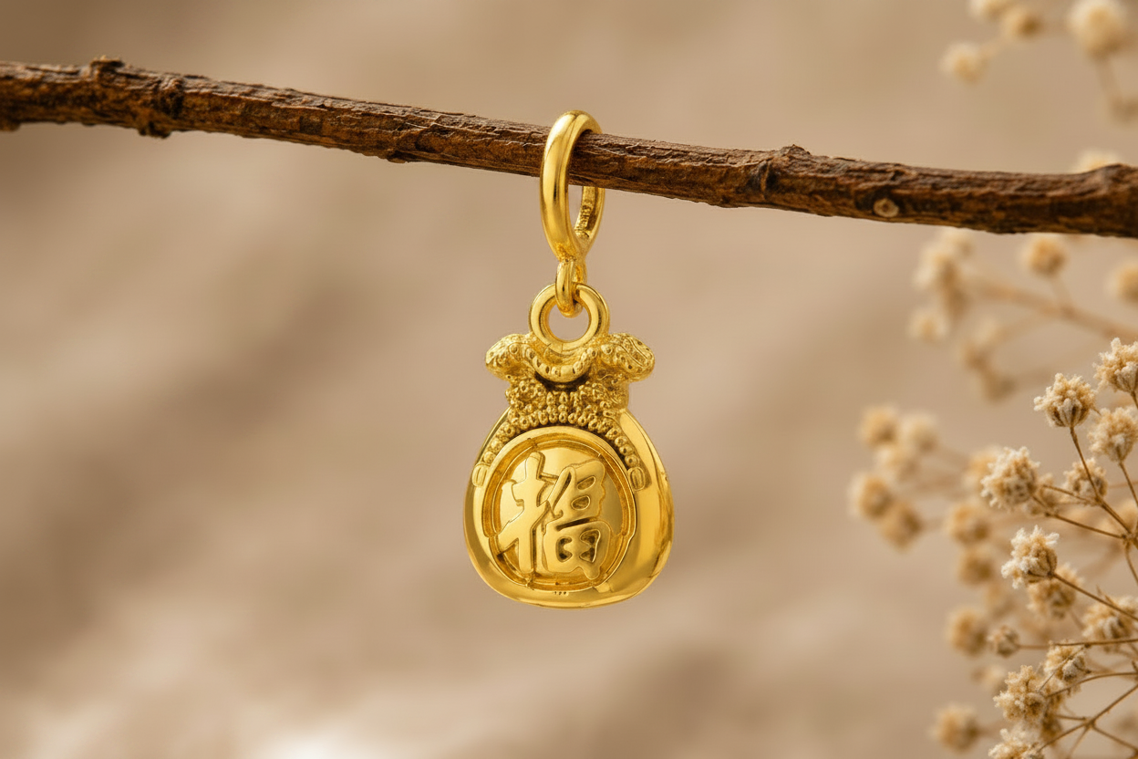Fortune Charm Gold-Plated Pendant
