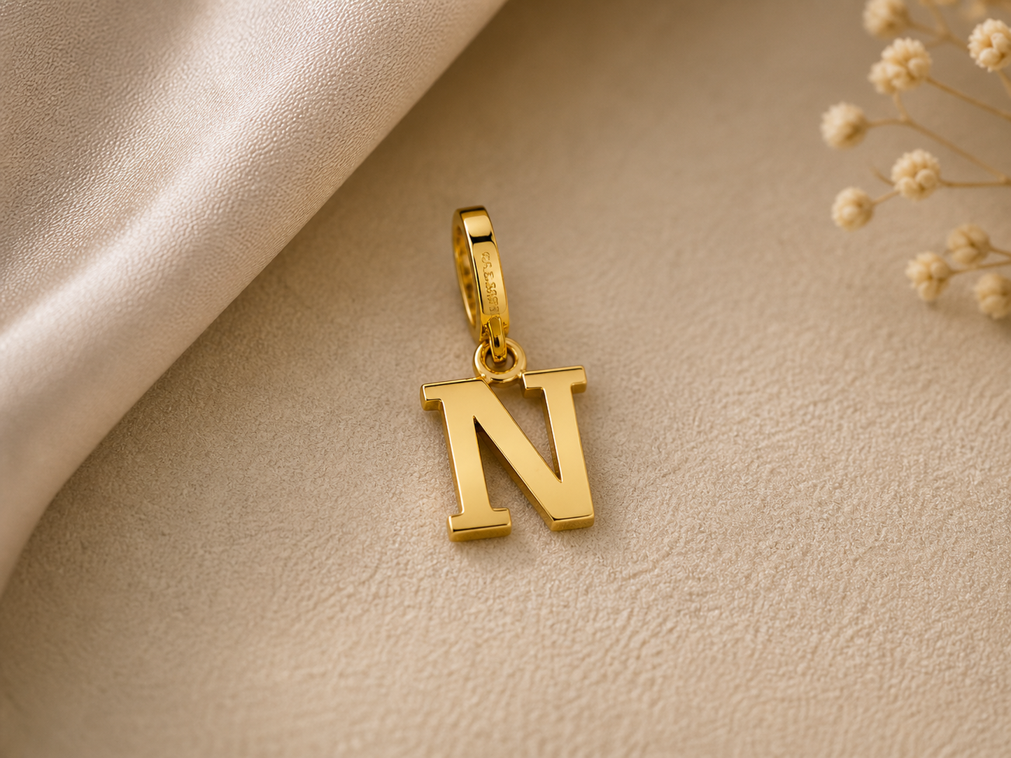 Initial “N” Charm Pendant