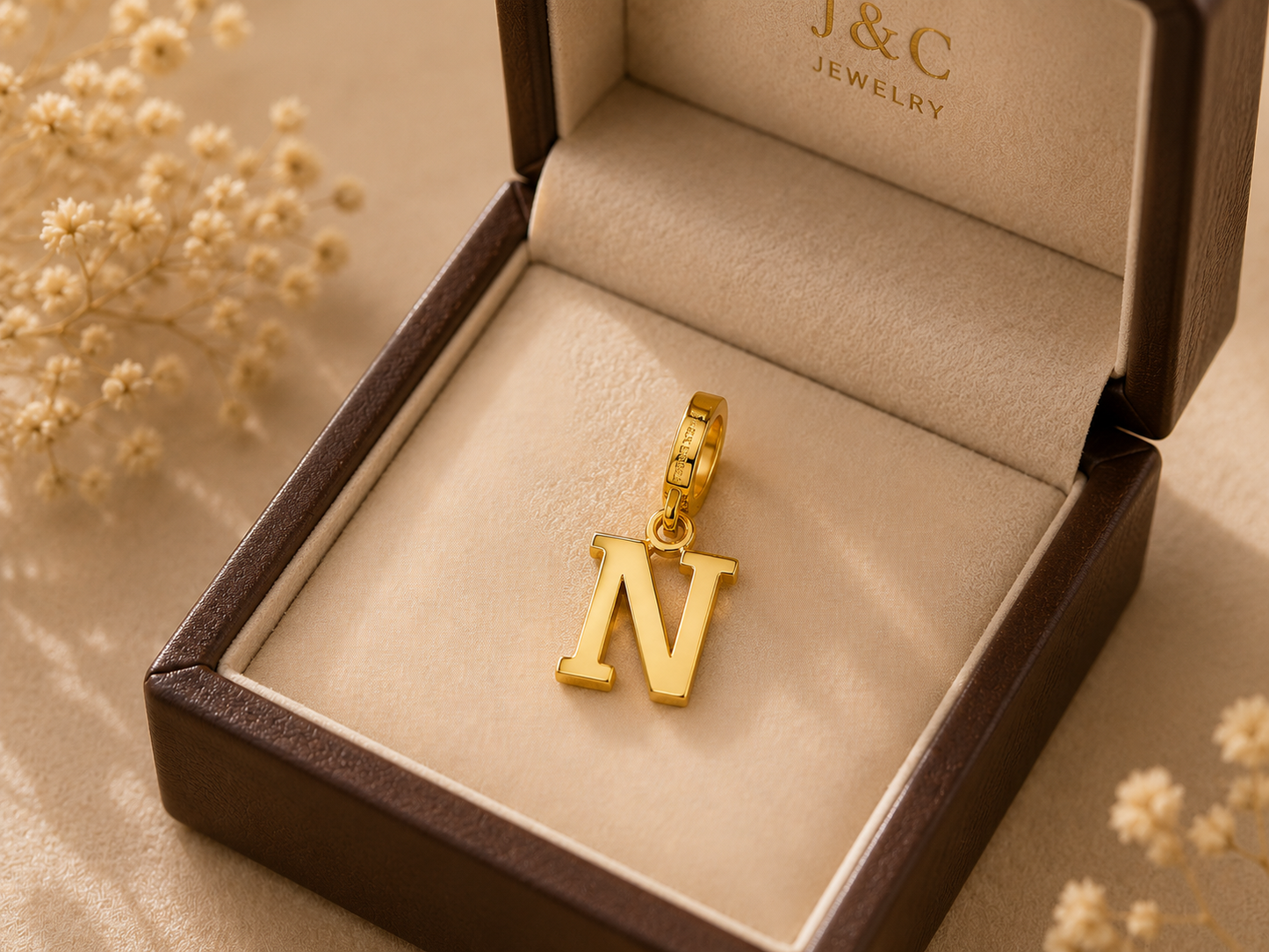 Initial “N” Charm Pendant