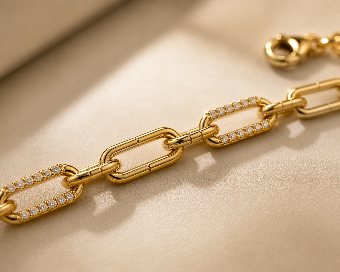 Textured Link Gold-Plated Bracelet