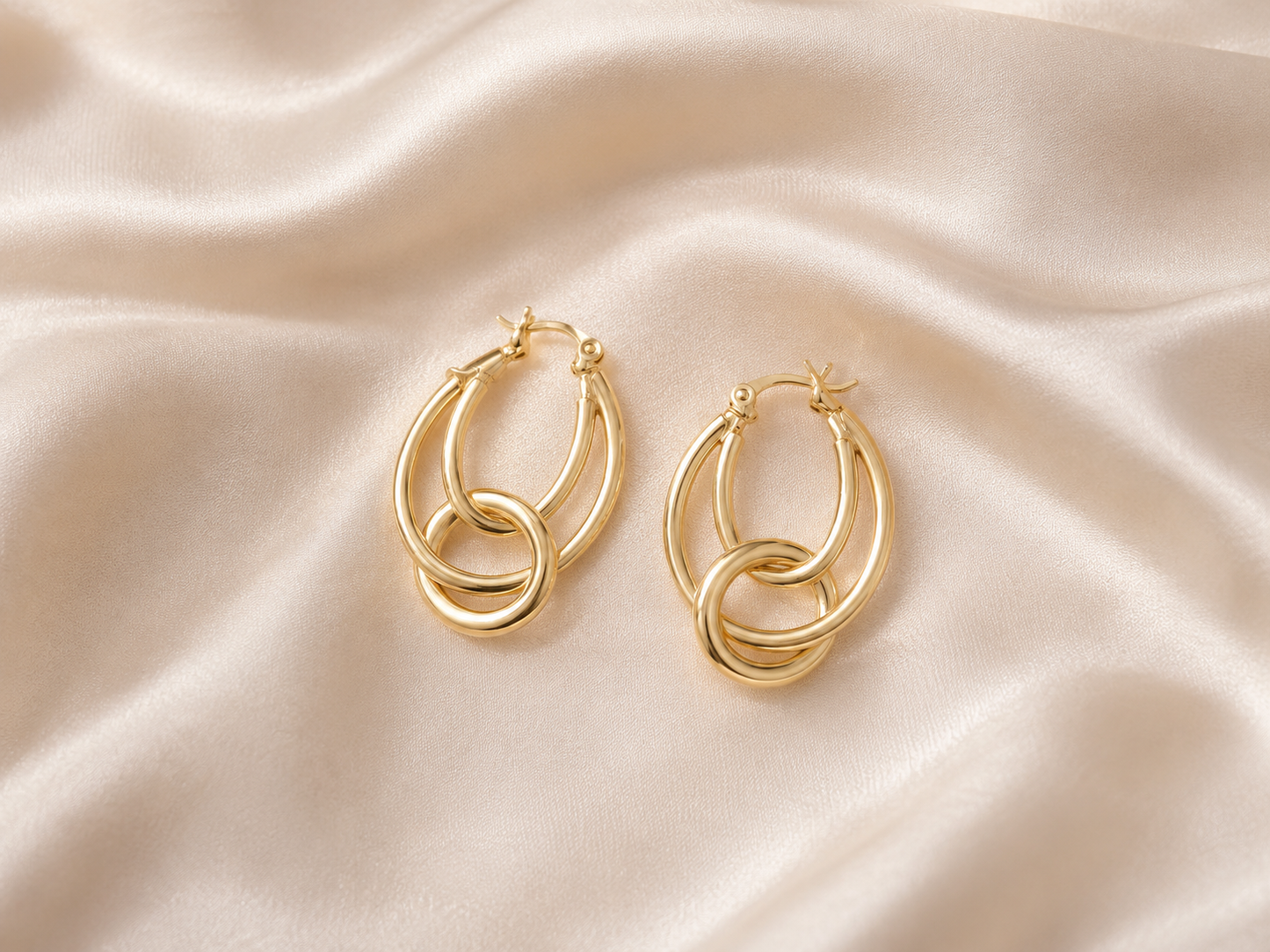 Double Hoop Drop Earrings