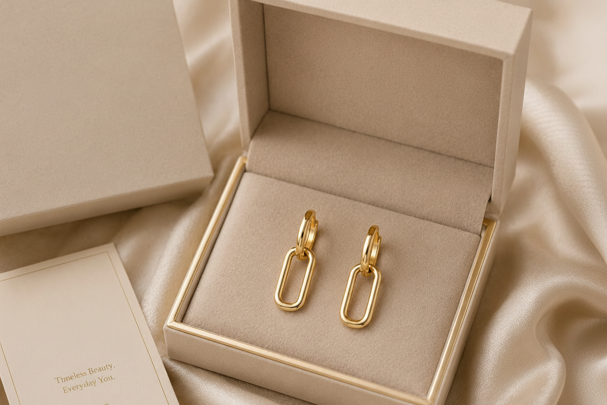Minimal Link Drop Earrings