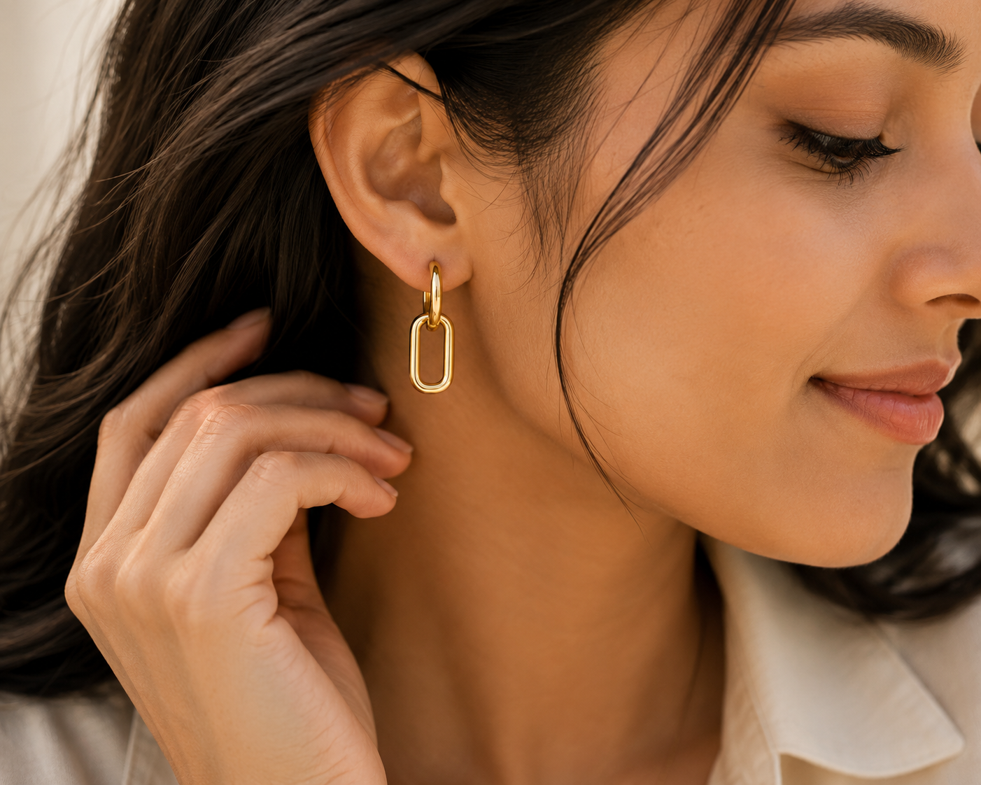 Minimal Link Drop Earrings