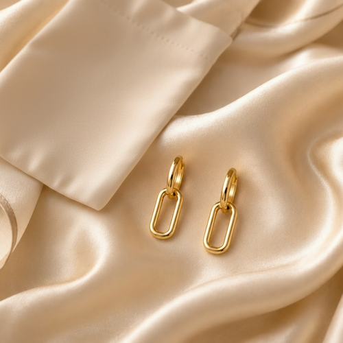 Minimal Link Drop Earrings