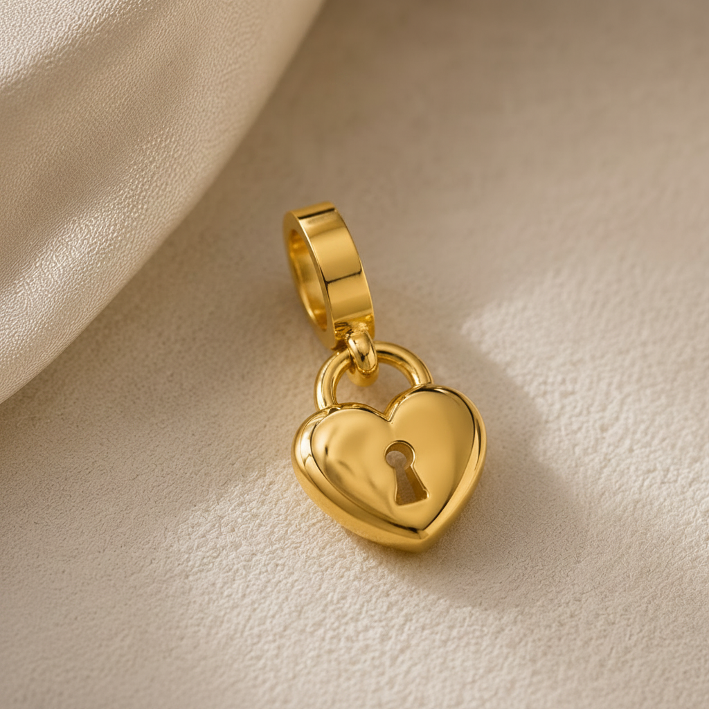 Heart Lock Gold-Plated Charm
