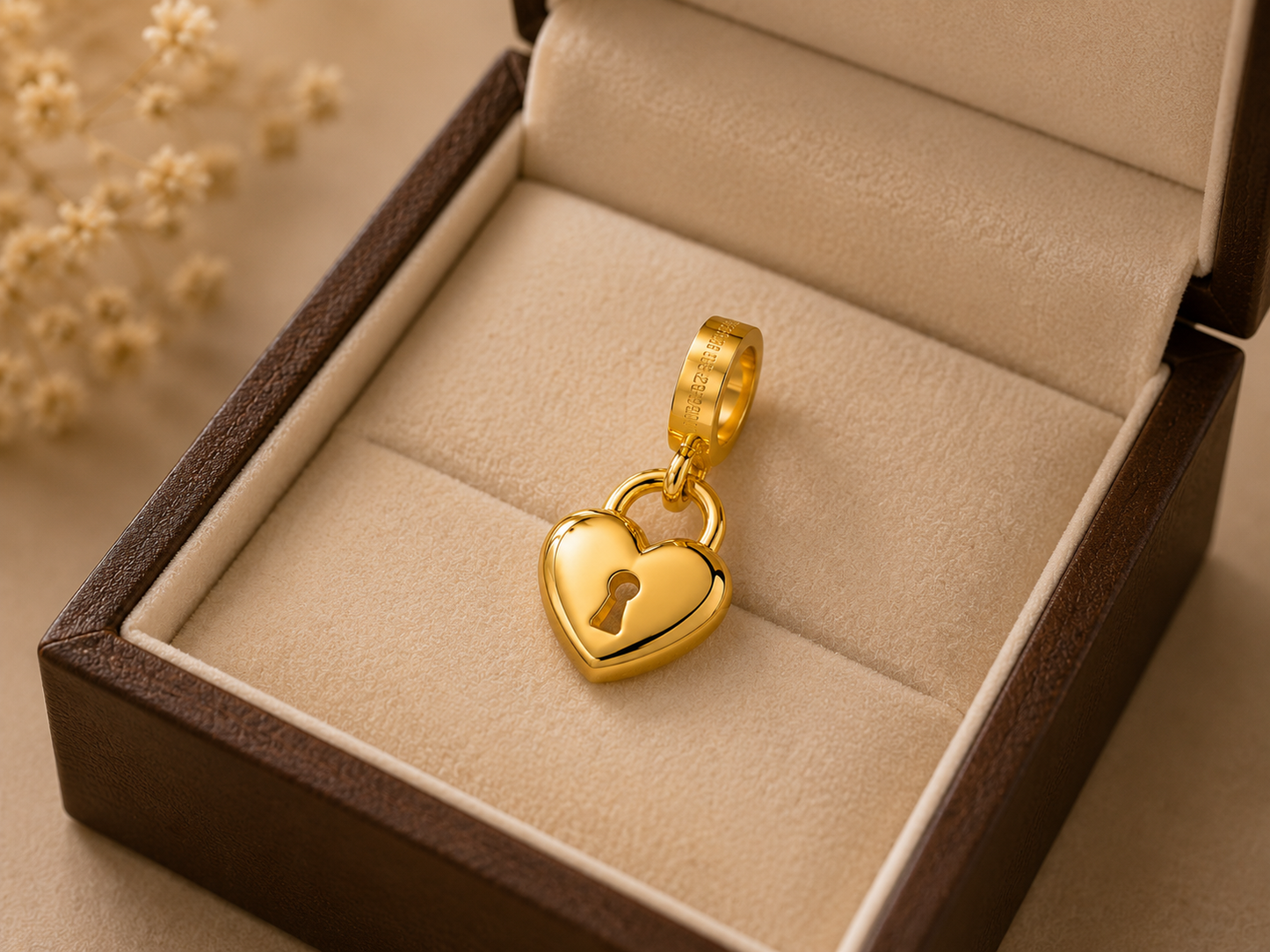 Heart Lock Gold-Plated Charm
