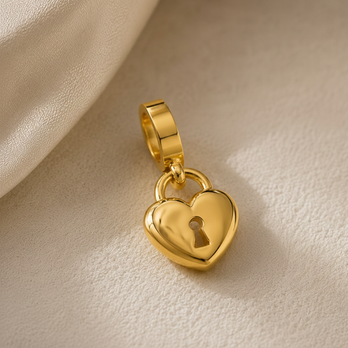 Heart Lock Gold-Plated Charm
