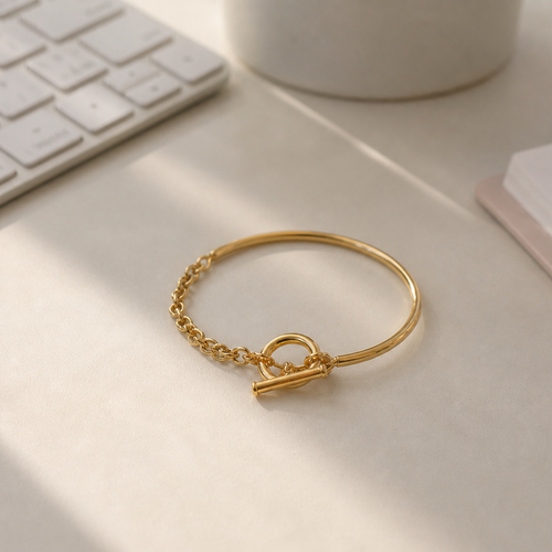 Lock & Key Gold-Plated Bracelet