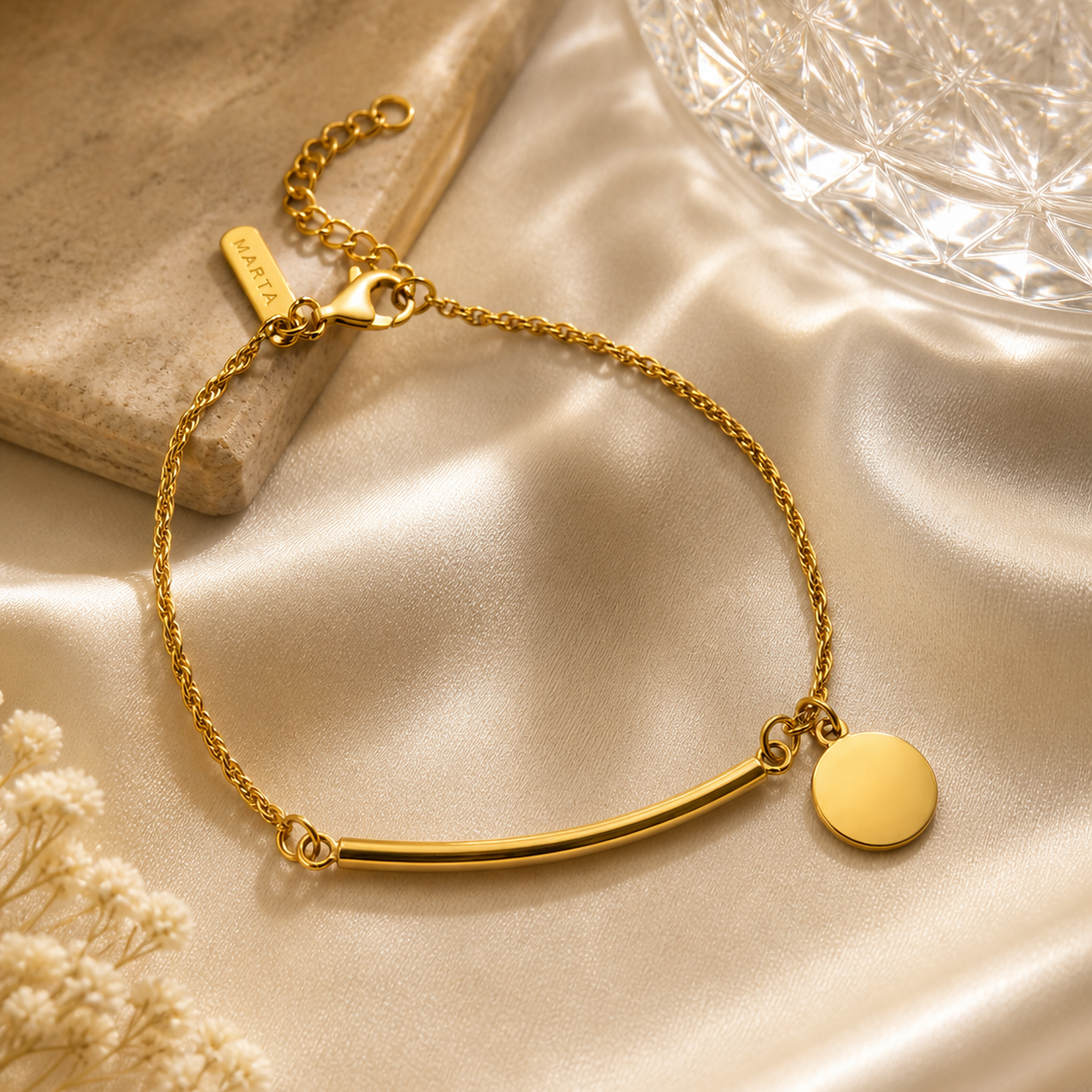 Minimal Disc Charm Bracelet