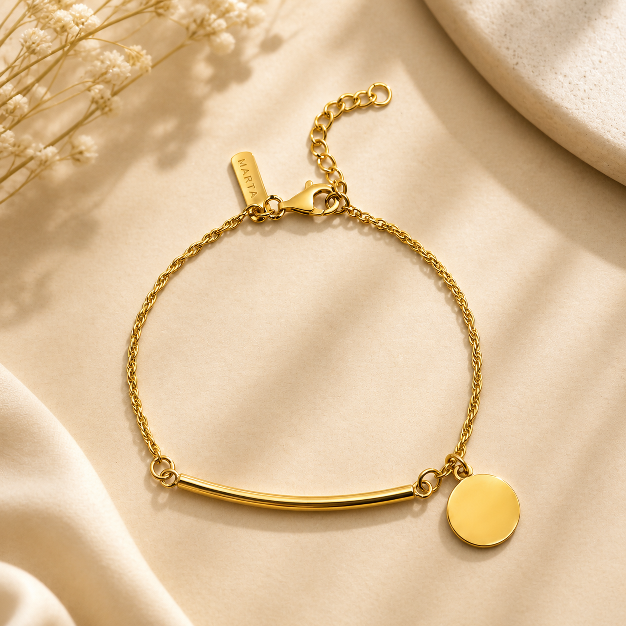 Minimal Disc Charm Bracelet