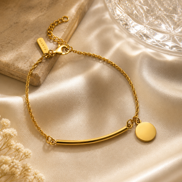 Minimal Disc Charm Bracelet